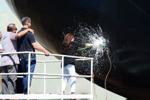 Diana Lindsey Christens Company's Newest Fuel Barge, The Petro Mariner